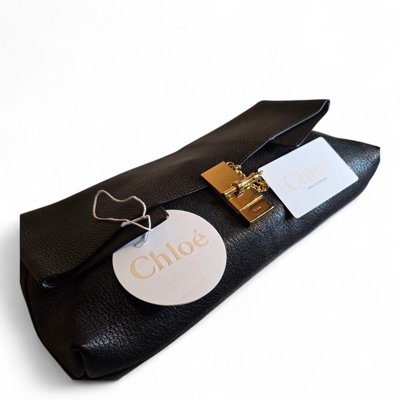 Chloe drew Black Leather Clutch - Picture 2 of 11